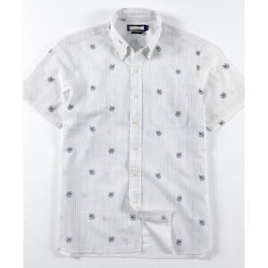 Polo Ralph Lauren Seersucker Shirt Mens Size 2XLT  White Anchor Dog Button NWT